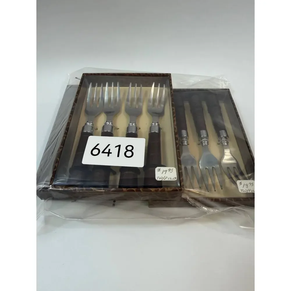 Wild Eye Designs Flatware Set 12 Pc Faux Crocodile Forks & Spreaders New In Box